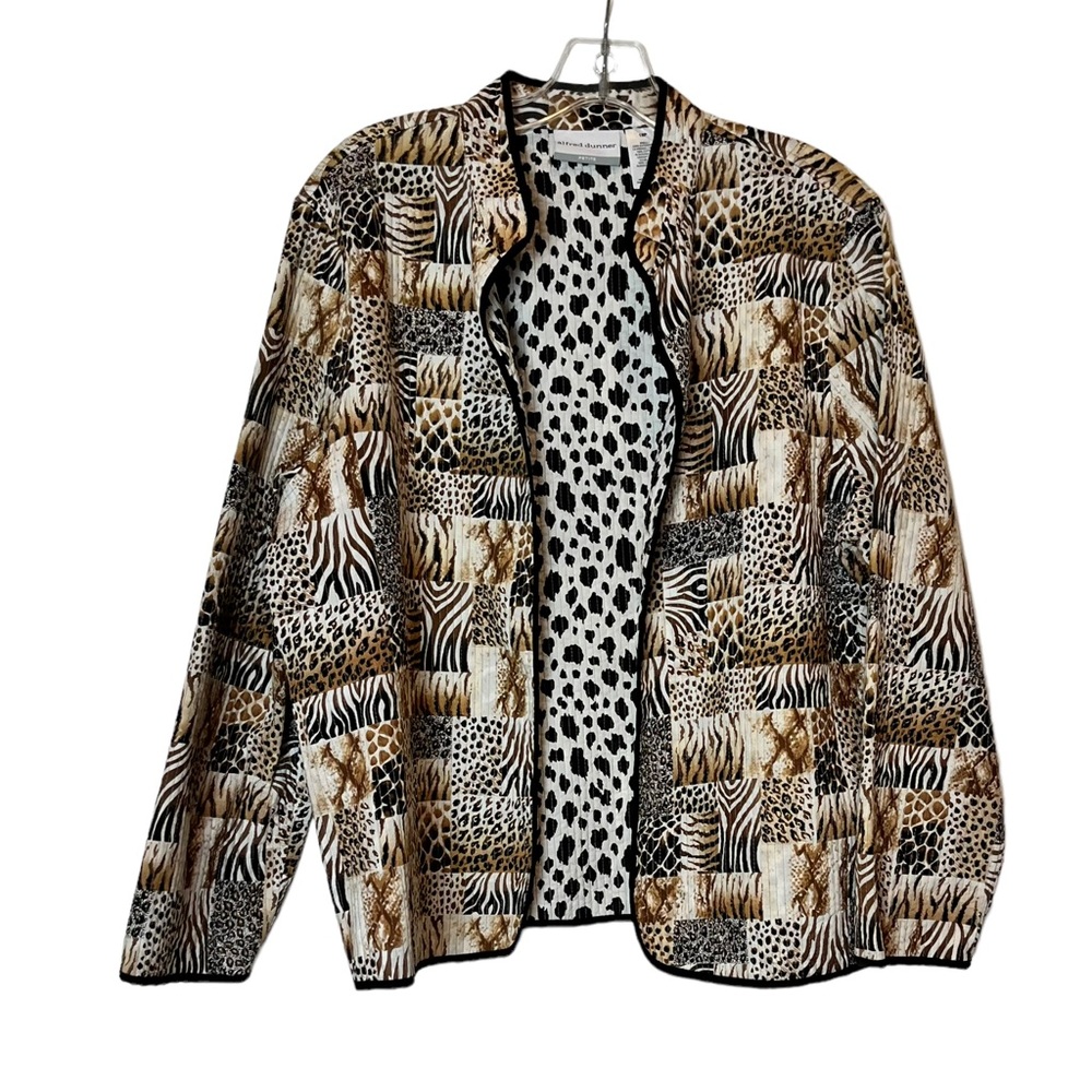Alfred Dunner Mixed Animal Print Quilted Jacket
